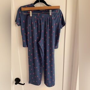 Silks Kids Cherry Print Pajama Set - Blue